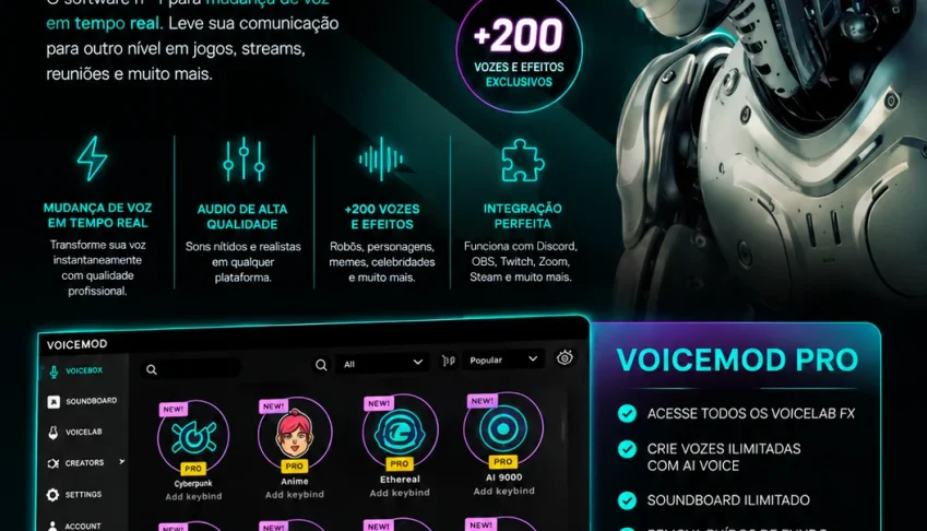 [ Mais Vendido] Voice Mod Pro 30 Dias Garantia > Codigo Auto