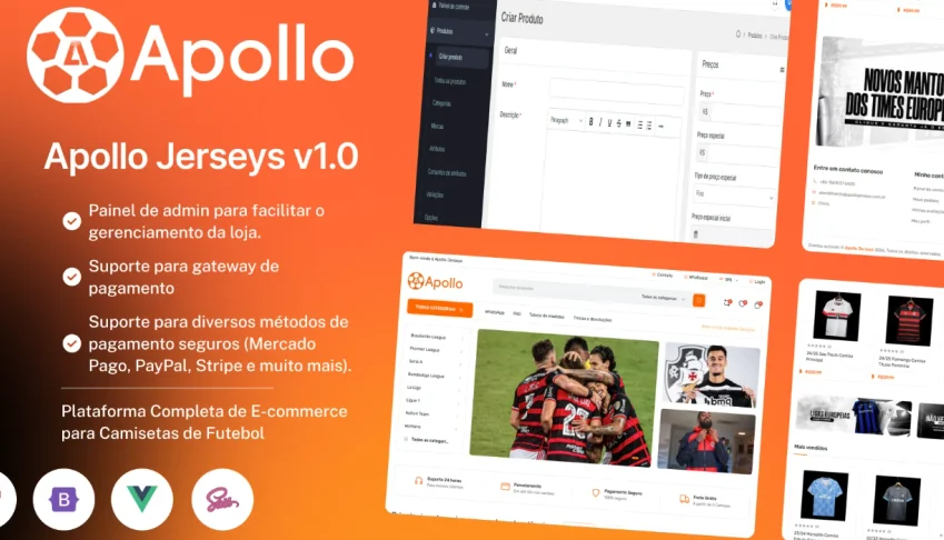 Apollo Jerseys v1.0 – Plataforma Completa de E-commerce para