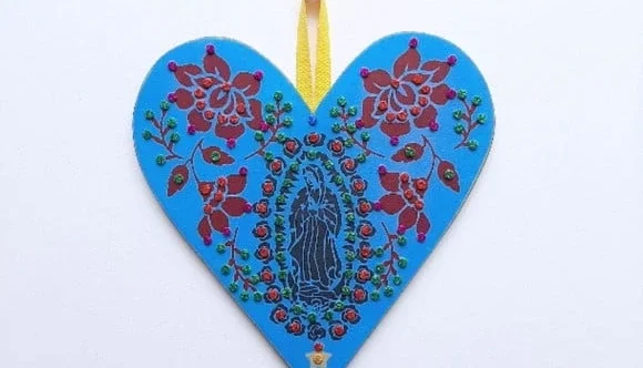 Quadro Mexicano Coração de Guadalupe