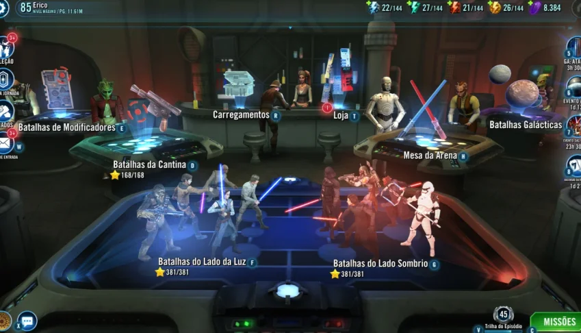 Conta Star Wars Galaxy of Heroes 12 GP Milhões 8 GL