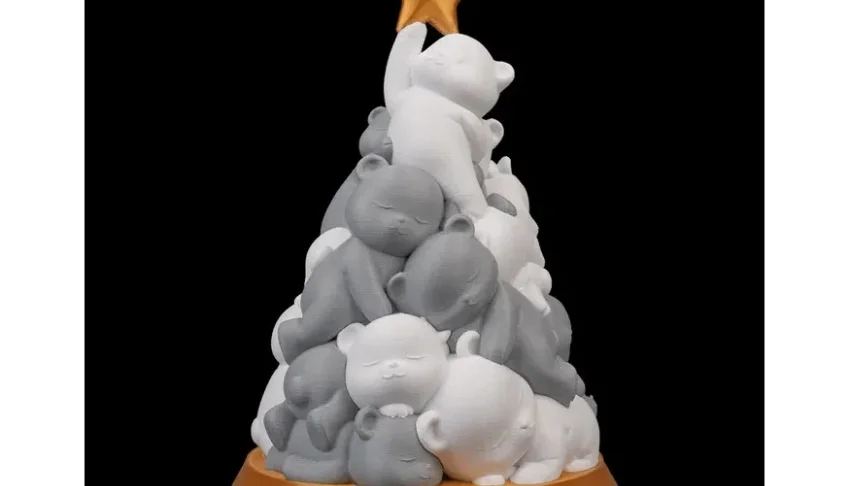 Árvore de Natal 3D com Ursinhos - 21cm