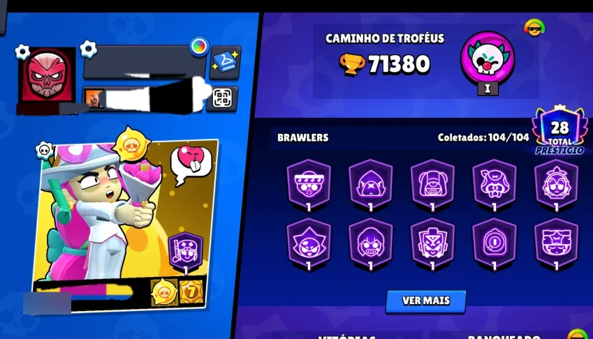 Conta Brawl Stars Full || 71K Trof || Tds Brawlers 300+ Skin