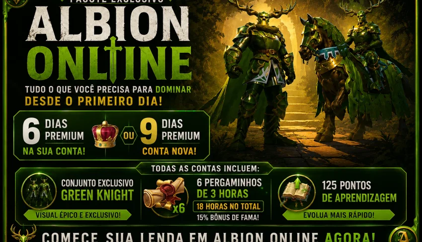 Pacote Cavaleiro SKINS + 9d PREMIUM + Buff 15% Fama + 725 LP