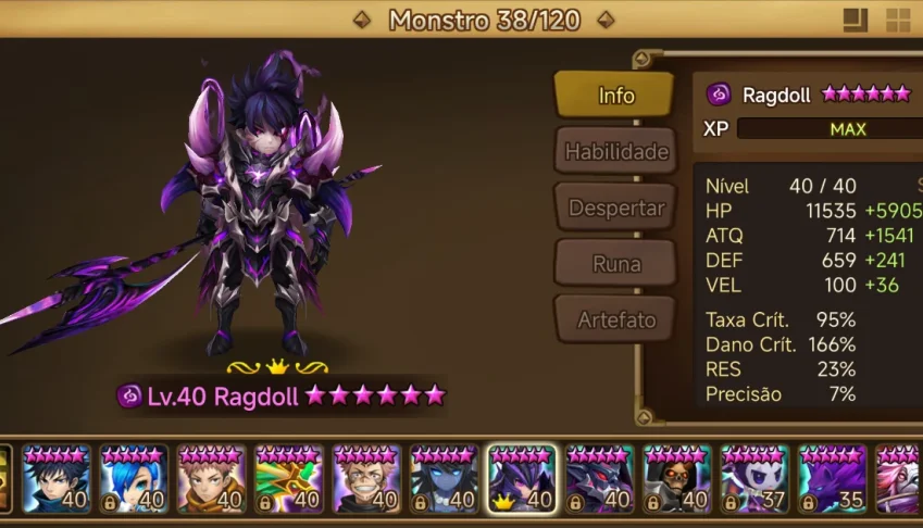 Conta do Summoners War lev 30