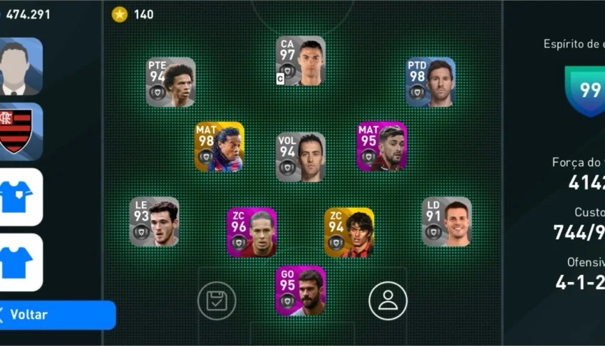 Conta no Pés Mobile - Com Messi e Cristiano Ronaldo.