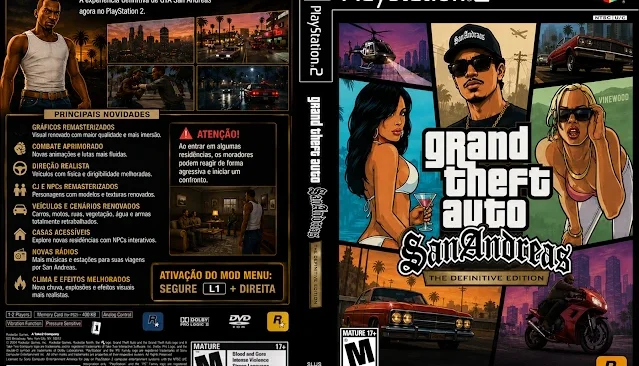 GTA San Andreas Mod Definitive Edition DVD ISO PS2