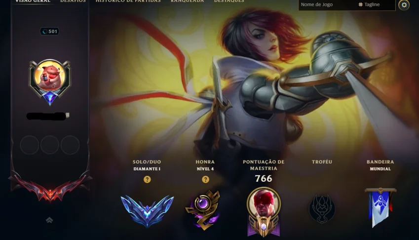 Conta Diamante 1 Mmr Grão-Mestre Todos os campeões 600 skins