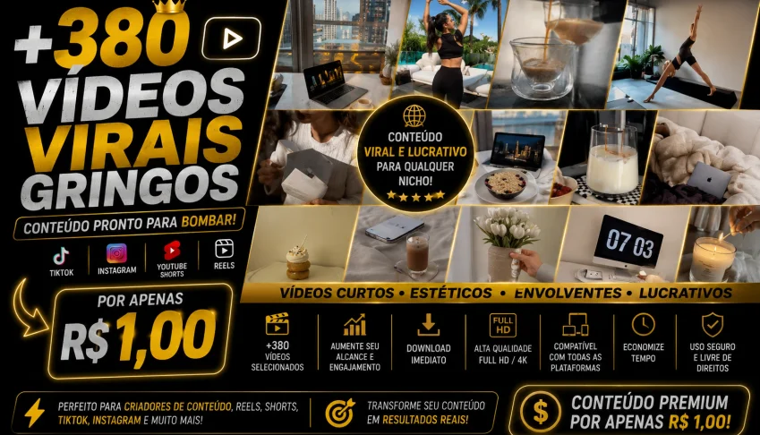 +380 Vídeos Virais Gringos-Conteúdo Internacional