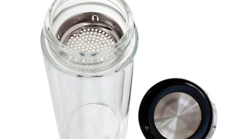 Garrafa Térmica de Vidro com Infusor 300ml