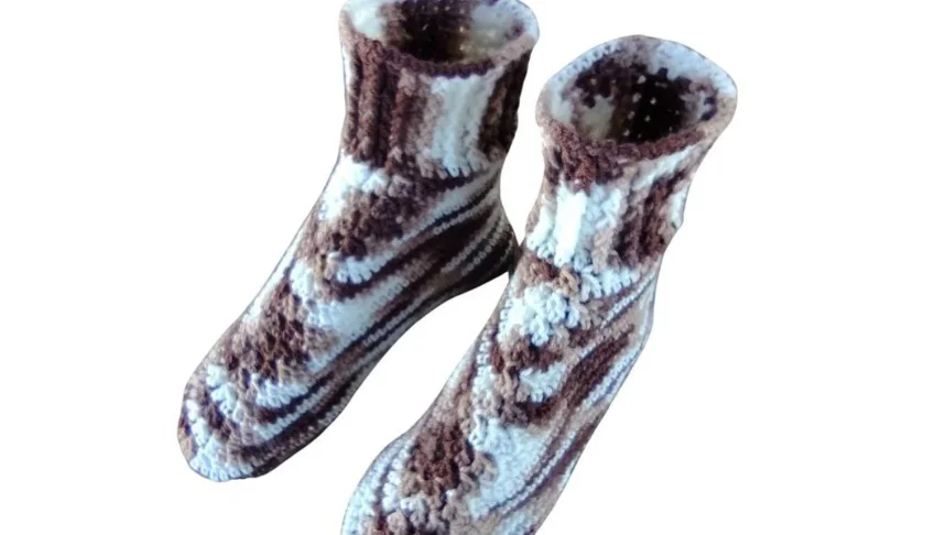 Pantufa de Lã Adulto Marrom Mescla 37