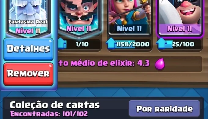 Vendo conta nv 11 de clash royale,com todas as cartas