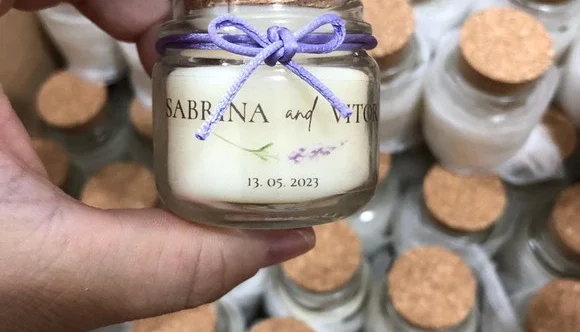 Vela Votiva Personalizada para Cerimônia