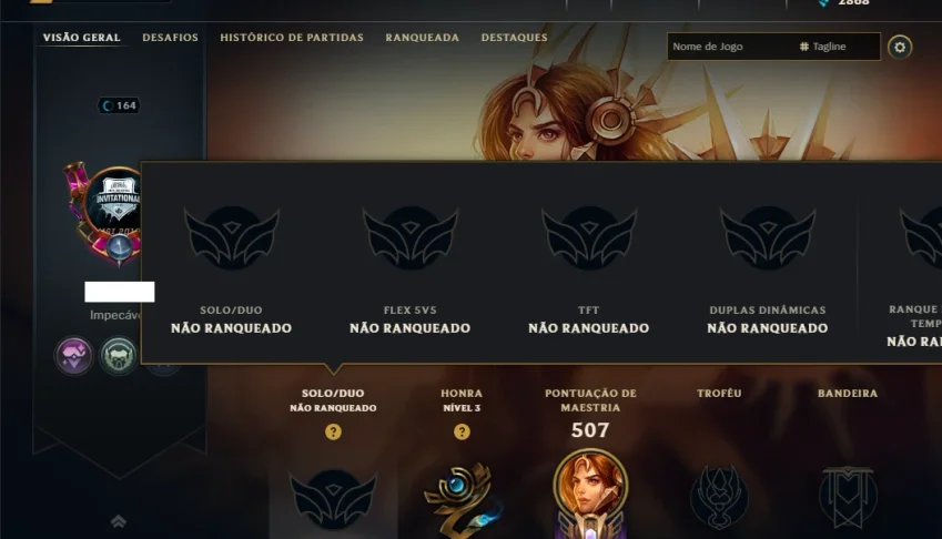 Unranked com TODOS os Champs e 229 Skins ( SUP / ADC )