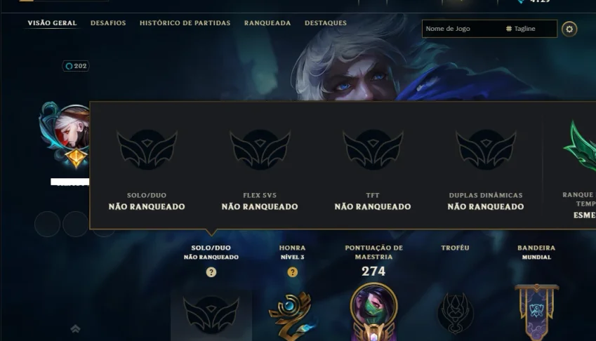Unranked com 70 Champs e 26 Skins ( ADC / MID )