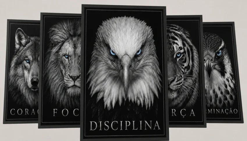 Kit 5 Quadros Motivacionais para impressão Decoração JPEG