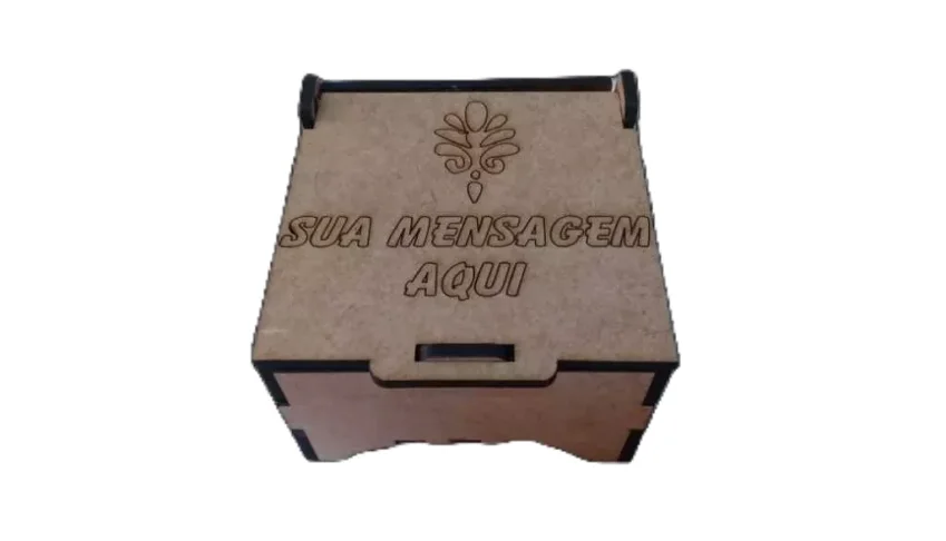 Caixa de MDF personalizada com tampa, 6x6cm, kit com 10,...