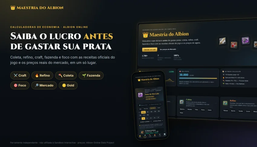 Maestria do Albion | Acesso 30 Dias | Calculadora de Lucro
