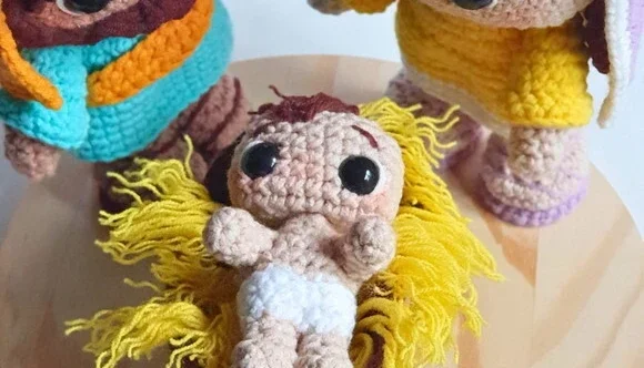 Enfeite Presépio de Natal 4 Peças Amigurumi