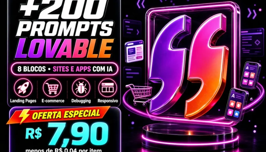 Pack +200 Prompts Para Lovable | Crie Sites E Apps Com Ia