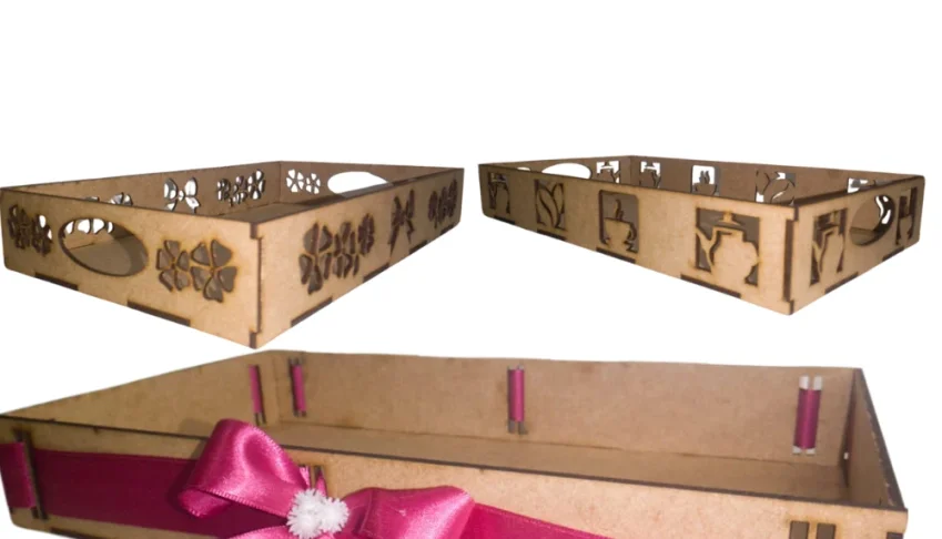 Kit 10 bandejas de MDF cru, para café, decoração, cesta...