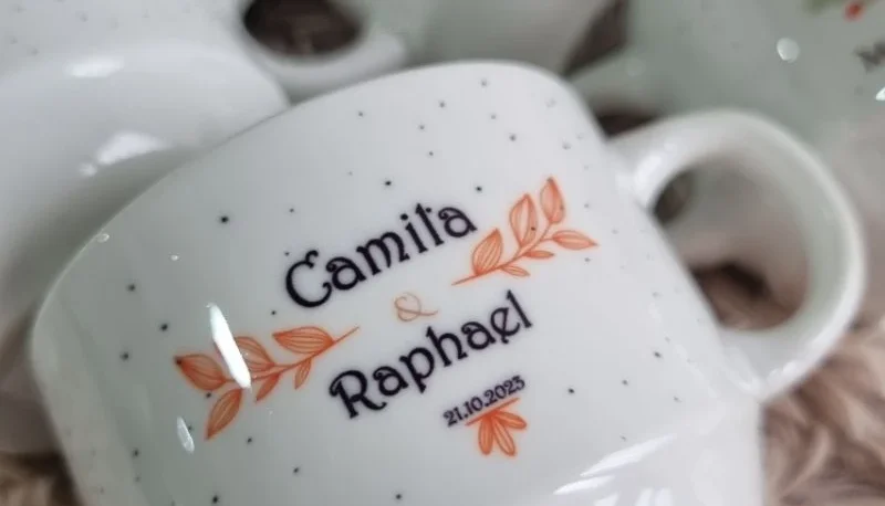 Xícara 150 ml Personalizada para Casamento