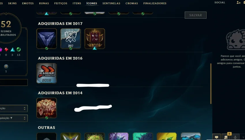 Conta Antiga Lol / League 02/2014 Com Skins Da Época