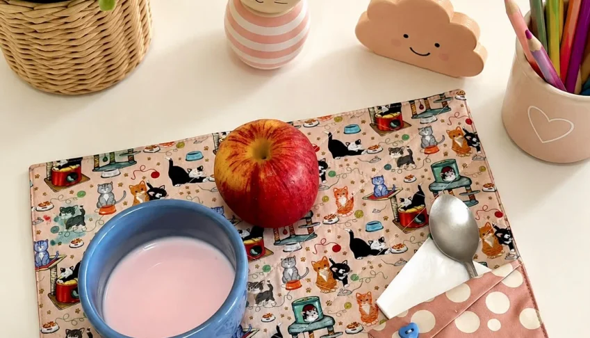 Lugar Americano Infantil com Bolso - Gatinhos