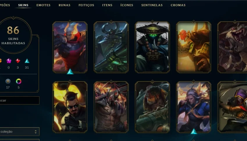 vendendo a minha conta do league of legends com 86 skins