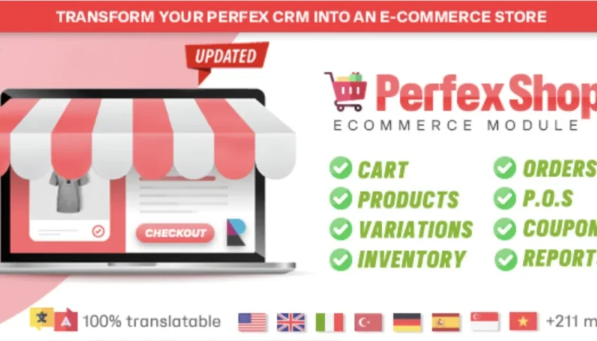 Perfex Shop - Módulo de comércio eletrônico para vender