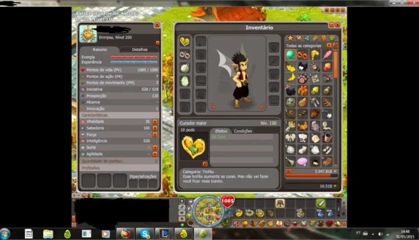 Conta dofus eni 200 servidor spirita (sem iten)