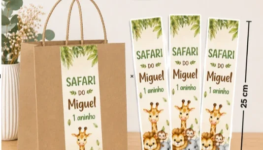 Adesivos para Sacolas 6,5x25cm - Recortados