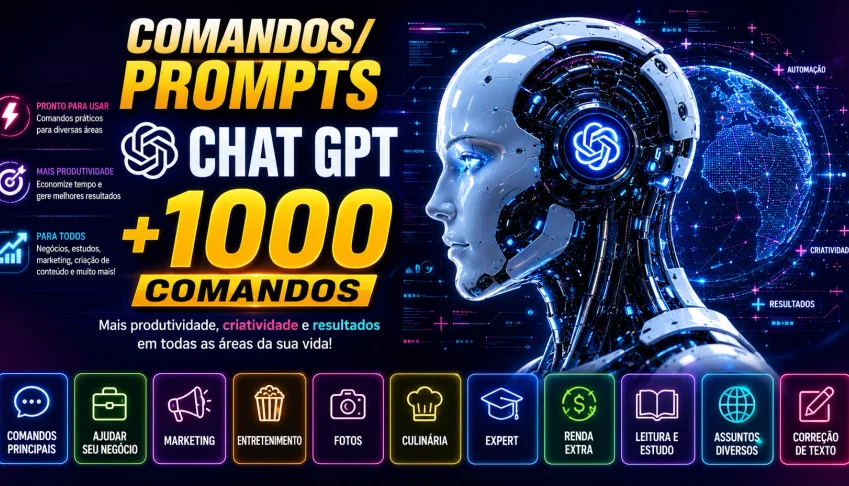 + 1000 Comandos Prontos para CHAT GPT