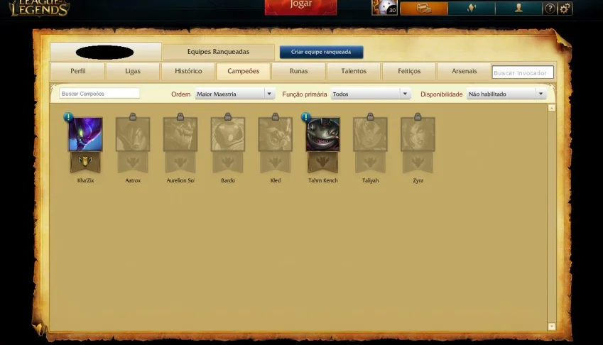 League Of Legends Ouro I