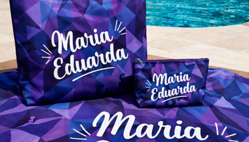 Kit Praia Personalizado com Bolsa, Necessaire e Canga