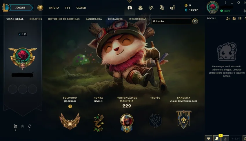 CONTA LEAGUE OF LEGENDS; DESDE 2015.
