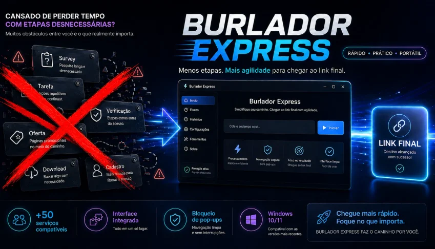 Burlador Express | Pule +50 Encurtadores, Surveys e Tasks