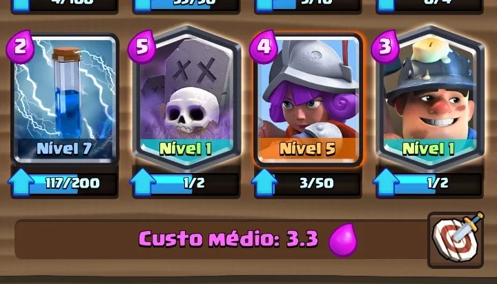 Clash Royale arena 7,2 lendárias mineiro e cemiterio