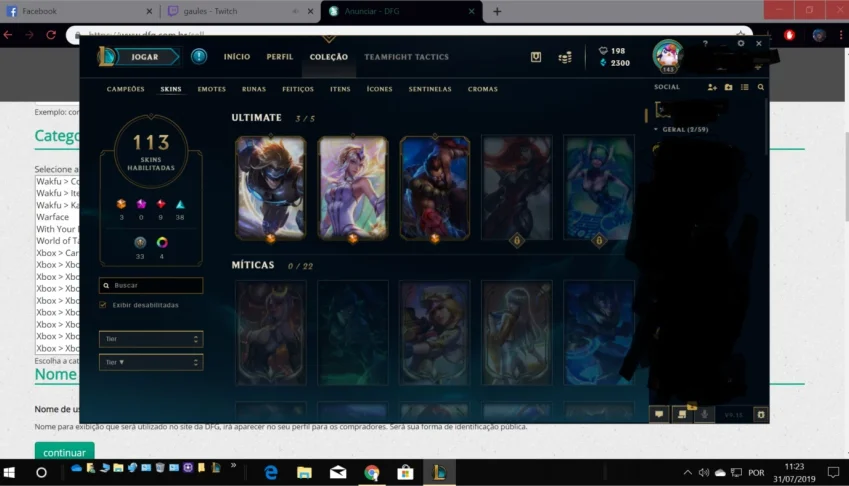 Conta de League of Legends platina 3