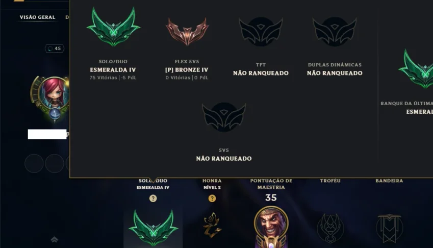 Esmeralda 4 com 45 Champs e 41 Skins