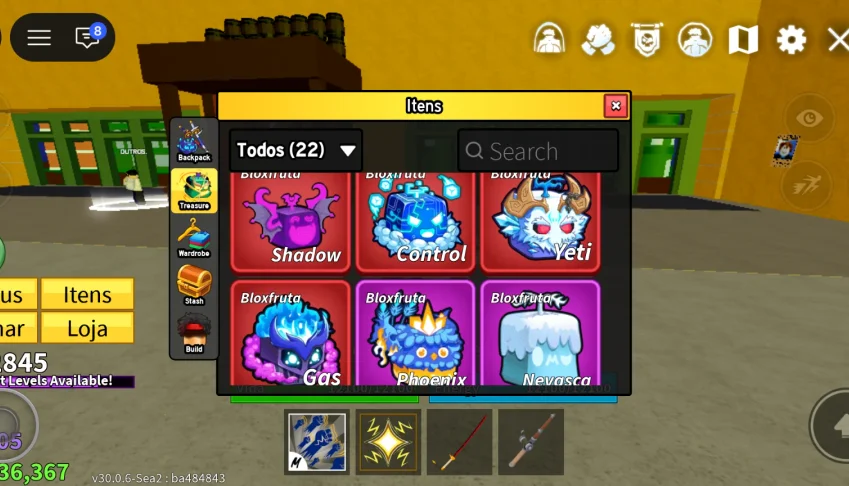🔥 Conta Blox Fruits Lvl 2845 | Yeti + Control + Gas 🔥