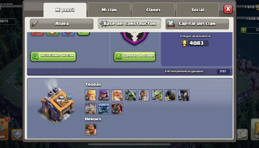 Coc. cv12 barato semi full com +700 gemas para mudar nome.