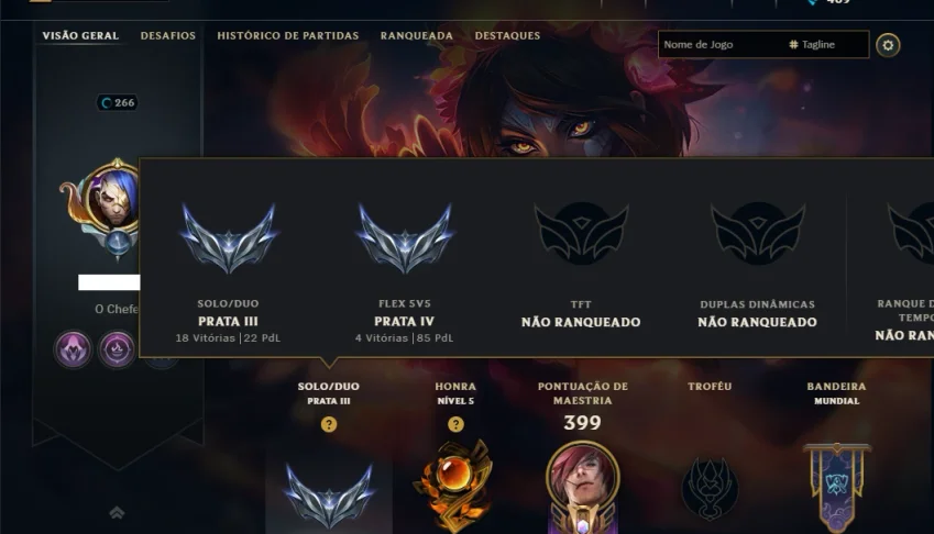 Prata 3 com 140 Champs e 113 Skins ( JG / MID / TOP )