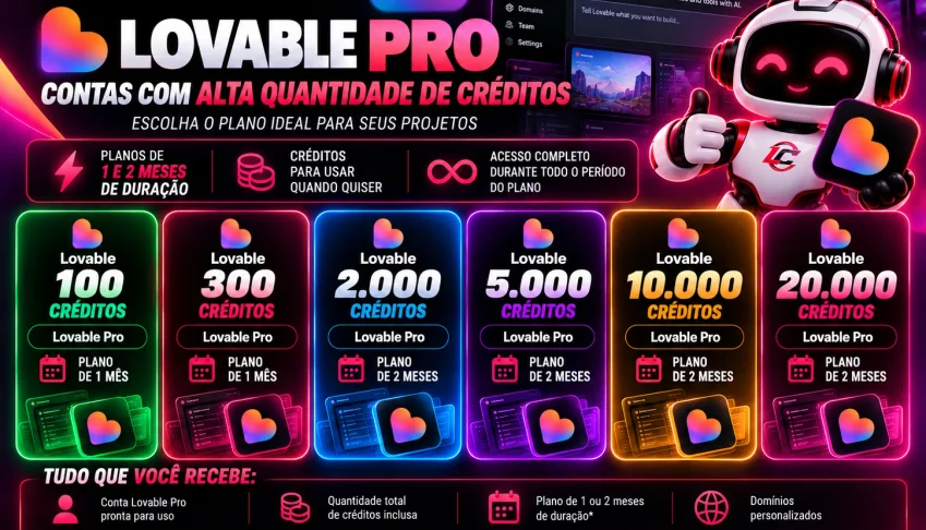 Lovabe Pro - Contas já com créditos, de 100 a 20k de crédito