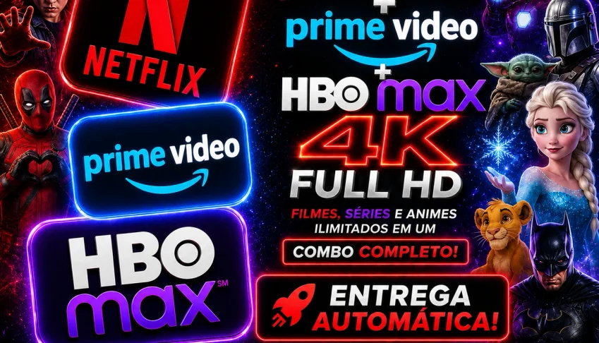 Netflix + Hbo max + Prime video -30 Dias -Entrega automatica