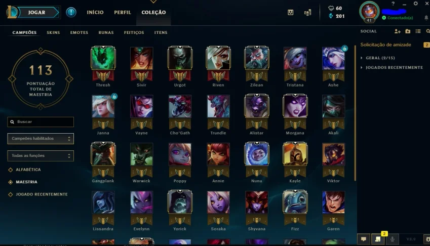 CONTA PLAT 2 (UPANDO PRO D5) 36 CHAMPIONS