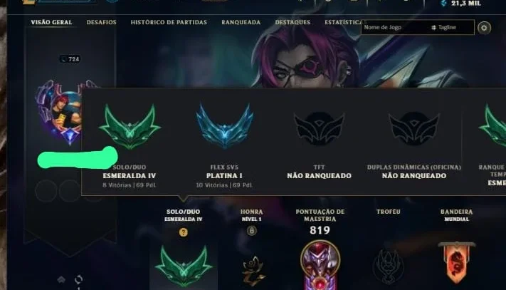 vendo conta league of legends no precinho com elo esmeralda