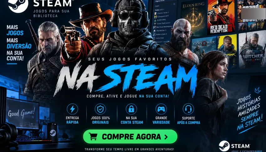 [Mais Barato] Jogos Steam Na Sua Blibioteca