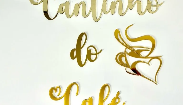 Cantinho do Café em Acrílico Espelhado 30 x 30 cm