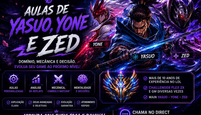 Te ensino a jogar de Yasuo, Yone ou Zed