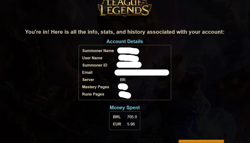 Conta platina league of legends